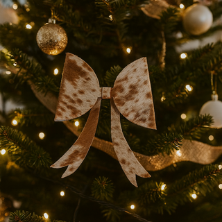 Large All Cowhide Christmas tree bow