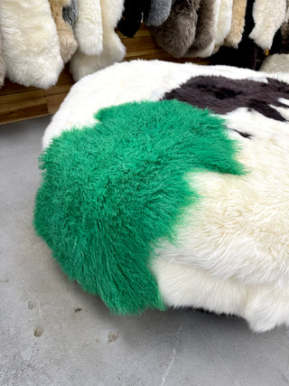 2x3ft Green Tibetan lambskin