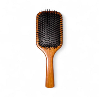 Feathers tooled leather hair brush