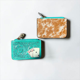 Turquoise cards coin pouch