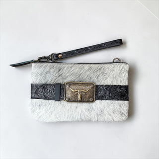 Black buckle wristlet/crossbody