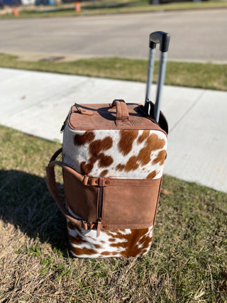 Cowhide & Leather Rolling Luggage Duffle