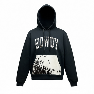 Howdy cowhide hoodie