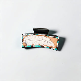 Black feather hair claw