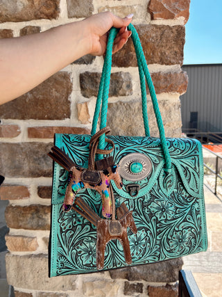 Horse Cowhide bag charm