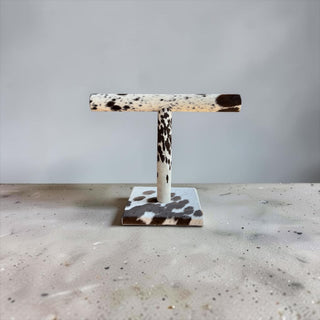 Brown all cowhide necklace display