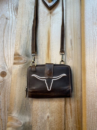 Highland Rustic Leather All Tooled Leather Crossbody