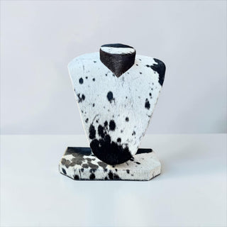 Black/white all cowhide necklace display(u06)