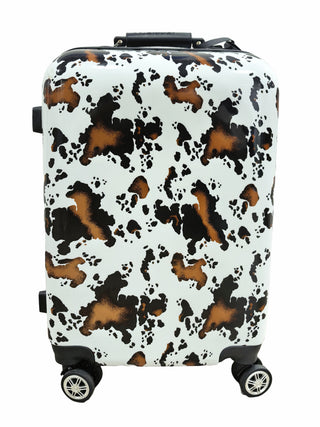 Cowprint luggage rolling suitcase
