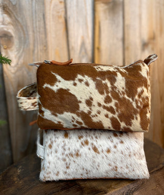 Tan Cowhide Toiletry Bag