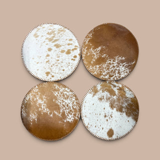 All tan cowhide placemat - set of 4