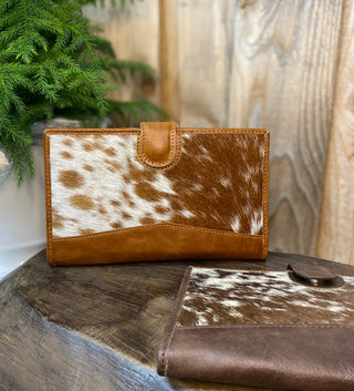 Tan Cowhide & Leather Women's Wallet