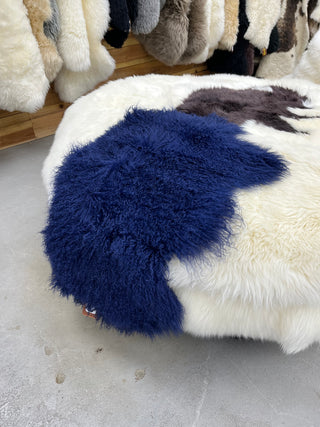 2x3ft navy Tibetan lambskin