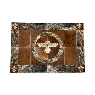 2x3’ Thunderbird cowhide patchwork rug