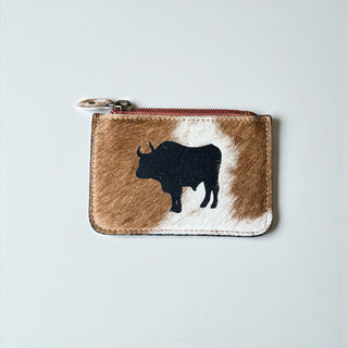 Bull cowhide coin pouch