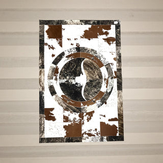 Longhorn cowhide patchwork rug 4x6’