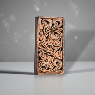 Black tooled leather wallet