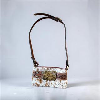 Brown buckle crossbody kids bag