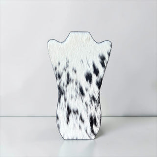 Black cowhide necklace holder