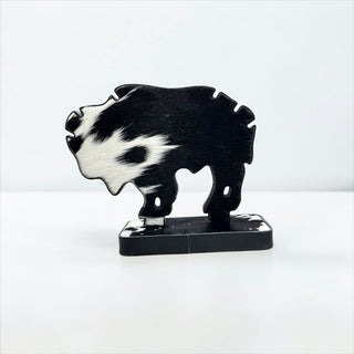 Black all cowhide buffalo necklace display