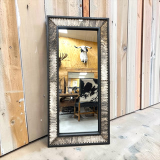 6x3ft Black antique genuine cowhide mirror