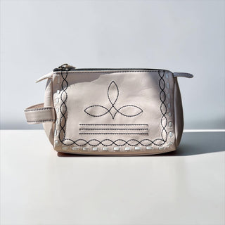 White BootStitch toiletry bag