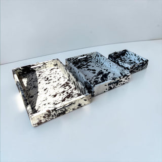 All cowhide tray set of 3