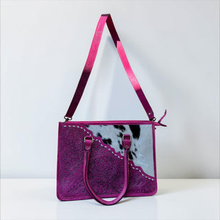 Pink floral tote bag