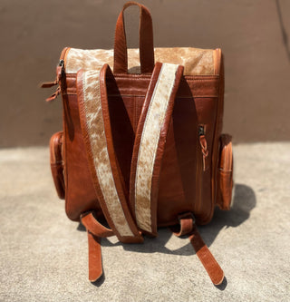 Feathers Tan Leather Backpack