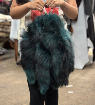 Emerald Dyed Fox Tails Chain