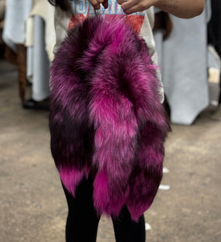 Pink Dyed Fox Tails Chain