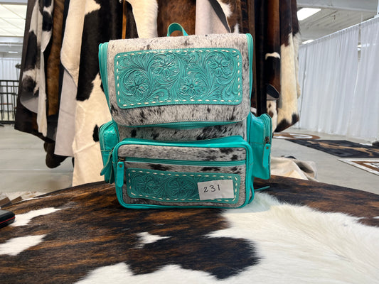 231 TikTok Turquoise Cowhide Backpack