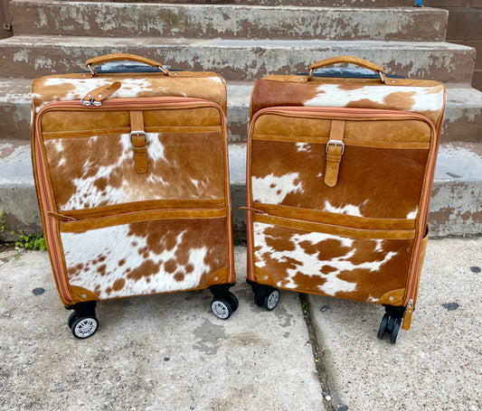 Genuine leather cowhide luggage