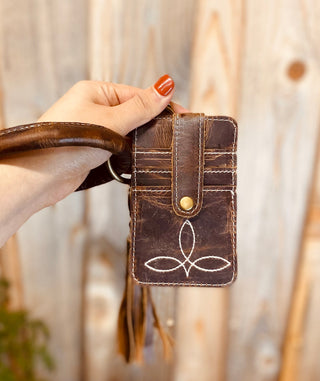 Vintage Leather Card Bangle