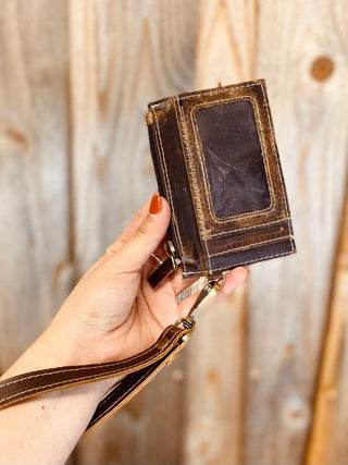 Vintage Leather Card Wristlet