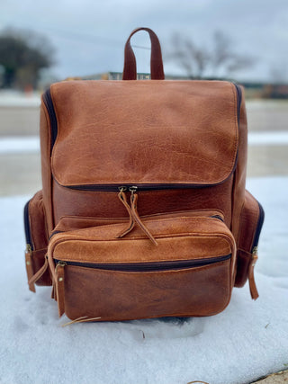 Marble Leather Backpack