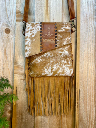 Lou Fringe Crossbody Tan Leather