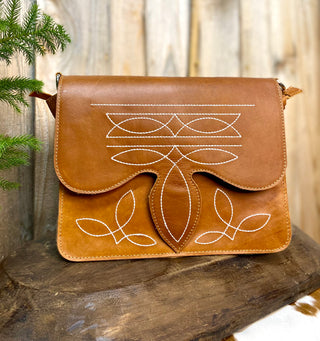 Billie Boot stitch Tan Leather Crossbody