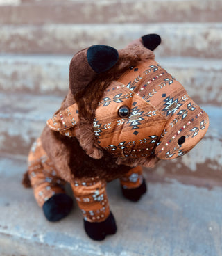 Brown Aztec Inspired Buffalo - Farm Pals