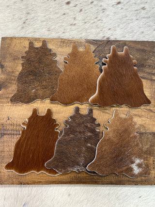 Cowhide Shape Coaster 4pc Set