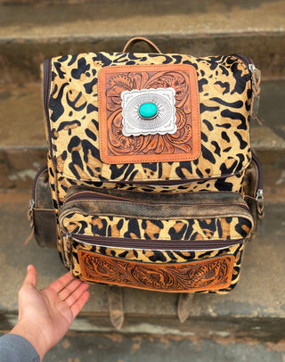 Leopard Print Stone Backpack