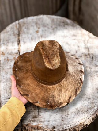 Western Tan Cowhide & Genuine Leather Hat