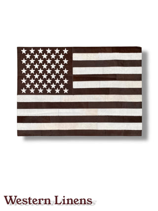 US Flag Patchwork Cowhide Rug 2x3'