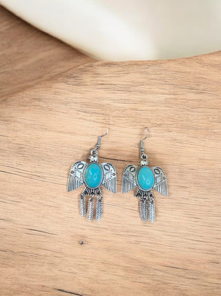 Thunderbird Stone Turquoise Silver Earrings