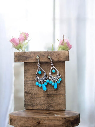 Bohemian Sterling Turquoise Silver Earrings