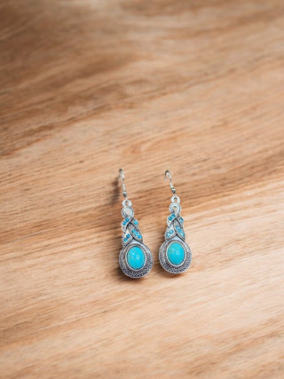 Vintage Turquoise Silver Earrings