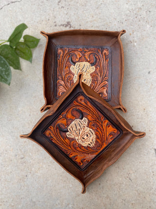 Highland Cow Decorative Mini Leather Trays