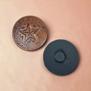 Star tooled leather magnet
