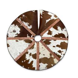 Tooled leather & cowhide tree skirt