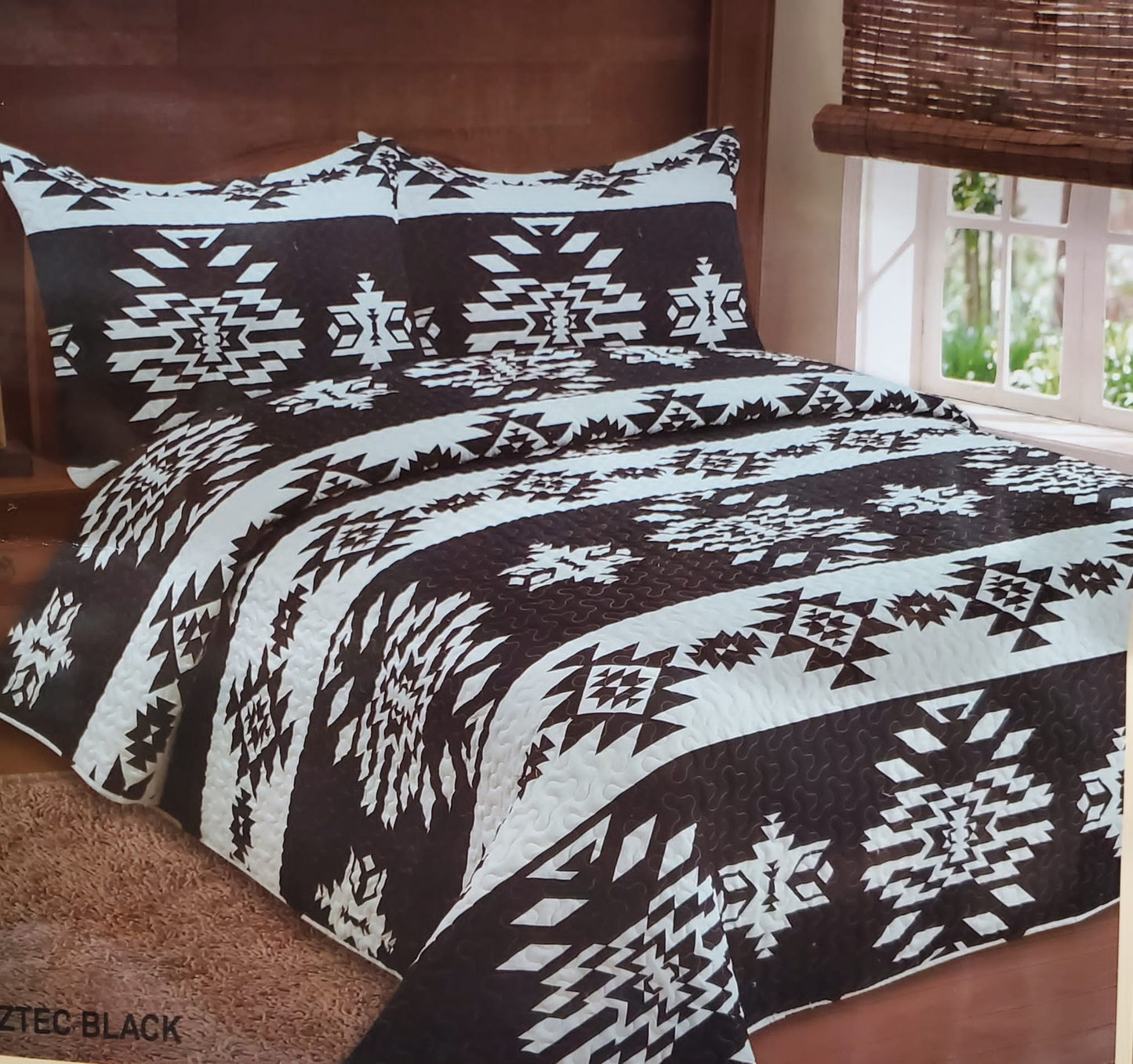 Black & White Southwest3pc Bedspread Set